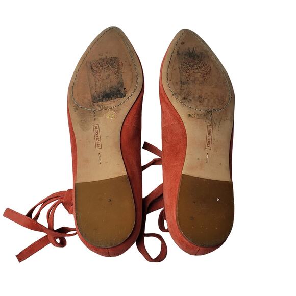 Vince Camuto Melon Suede Lace Up Ankle Tie Ballet Flats, Size 9, EUC - Picture 4 of 10